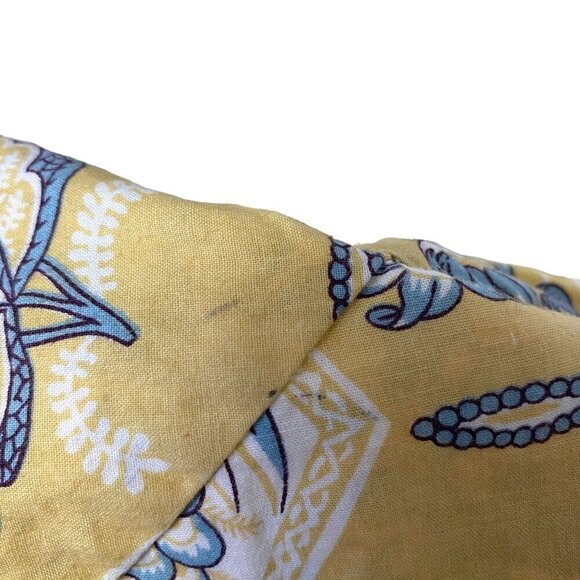 CHAMBERS Euro Sham Luxury Pillow Cover Quilted Cotton Yellow Blue French Country - Picture 9 of 10